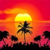Sunset Island Beach Diamond Painting