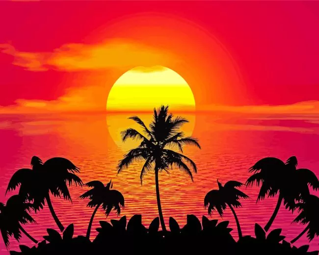 Sunset Island Beach Diamond Painting Sunset Island Beach Diamond Painting