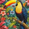 Tropical Toucan and Flowers Diamond Painting