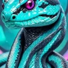 Turquoise and Black Snake Diamond Painting