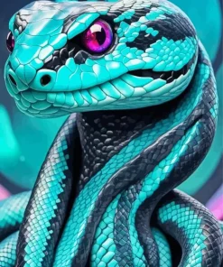 Turquoise and Black Snake Diamond Painting