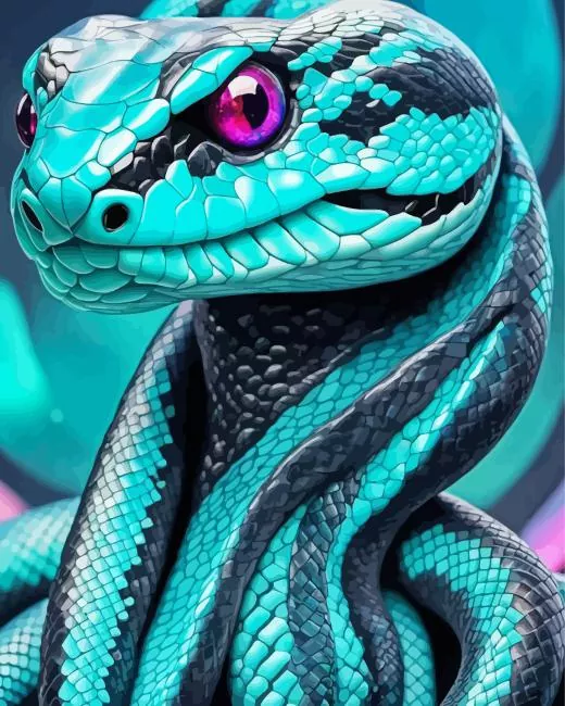 Turquoise and Black Snake Diamond Painting Turquoise and Black Snake Diamond Painting