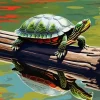 Turtle on Log Diamond Painting