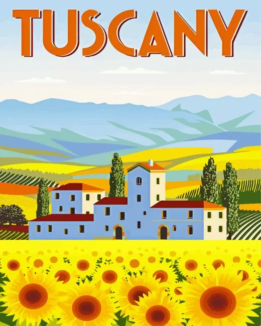 Tuscany Italy Poster Diamond Painting Tuscany Italy Poster Diamond Painting