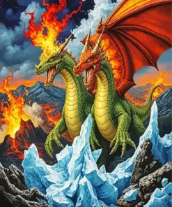 Twin Dragon Diamond Painting