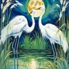 Two White Cranes Diamond Painting