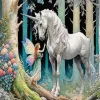 Unicorn and Fairy in Forest Diamond Painting