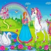 Unicorn and Princess Diamond Painitngs