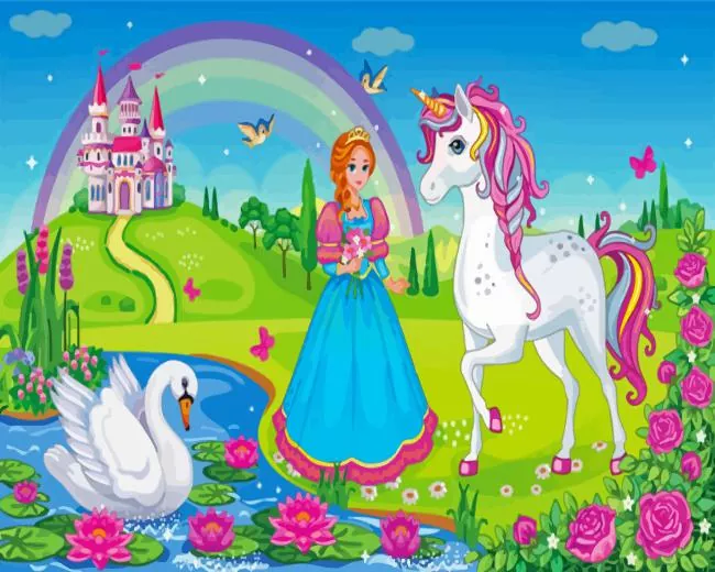 Unicorn and Princess Diamond Painitngs Unicorn and Princess Diamond Painitngs
