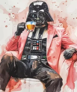 Vader Drinking Coffee Diamond Painting