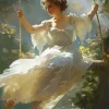 Vintage Swinging Girl Diamond Painting
