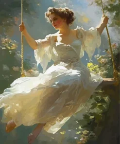 Vintage Swinging Girl Diamond Painting