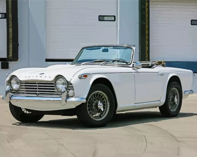White Triumph TR4 Diamond Painting White Triumph TR4 Diamond Painting