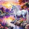 White Unicorn Diamond Painting