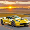 Yellow Corvette Car Diamond Painting
