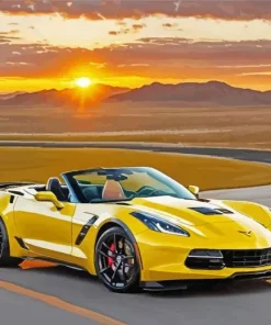 Yellow Corvette Car Diamond Painting