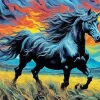 Black Unicorn Diamond Painting