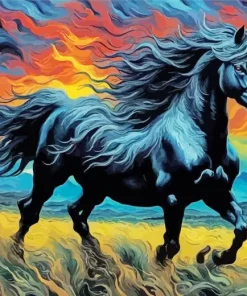 Black Unicorn Diamond Painting