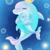 Baby Dolphin and Mom Diamond Painting