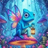 Blue Chameleon Art Diamond Painting
