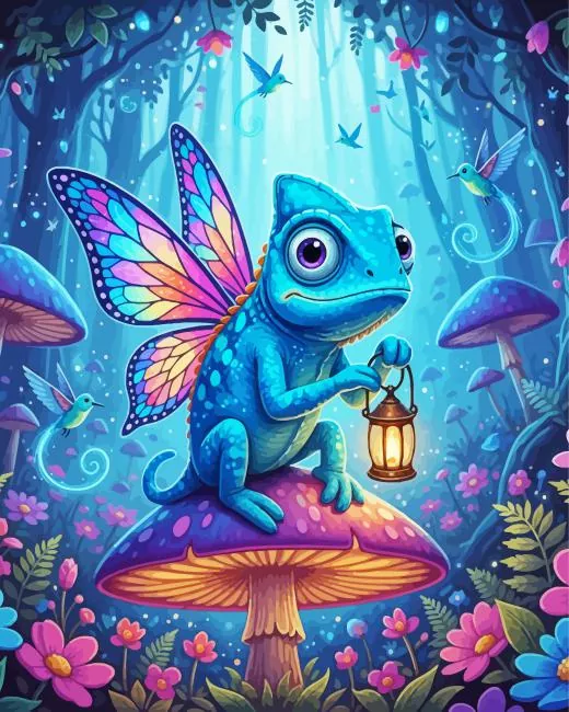 Blue Chameleon Art Diamond Painting Blue Chameleon Art Diamond Painting