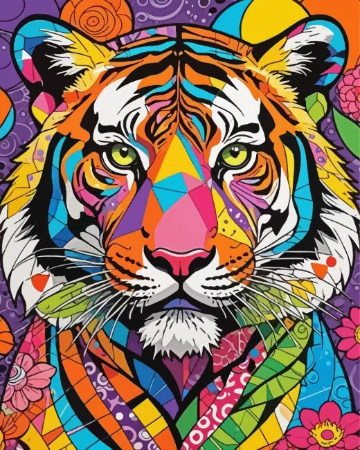 Colorful Tiger Pop Art Diamond Painting Colorful Tiger Pop Art Diamond Painting