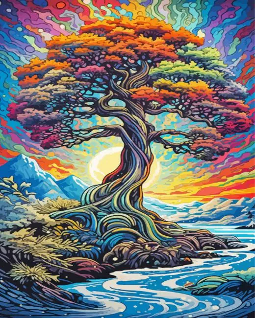 Colorful Trippy Tree Diamond Painting Colorful Trippy Tree Diamond Painting