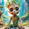 Cute Groot Diamond Painting