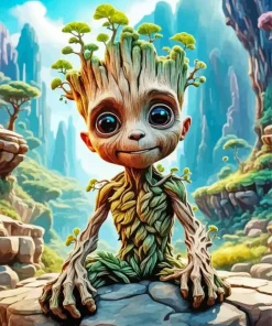 Cute Groot Diamond Painting