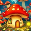 Cute Mushroom House Diamond Painting