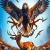 Eagle Hunting Deer Diamond Painting