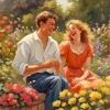 Happy Couple in Garden Diamond Painting