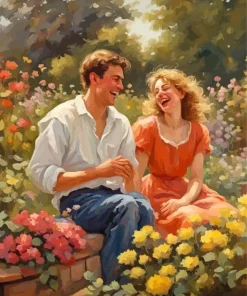 Happy Couple in Garden Diamond Painting
