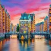 Speicherstadt at Sunset Diamond Painting