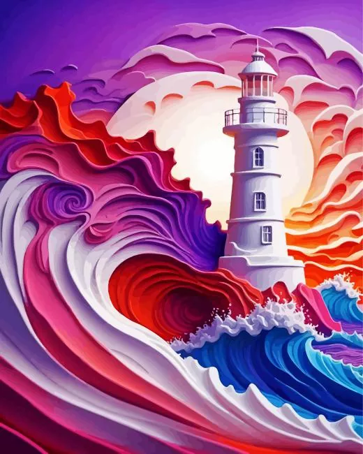 Sunset Lighthouse Art Diamond Painting Sunset Lighthouse Art Diamond Painting