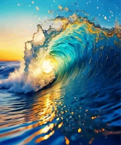 Sunset and Wave Diamond Painting
