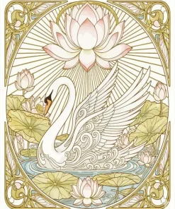Swan Lotus Diamond Painting