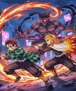 Tanjiro and Rengoku Diamond Painting