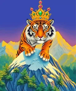 Tiger with Crown Diamond Painting