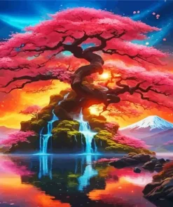 Tree Waterfall Diamond Painting