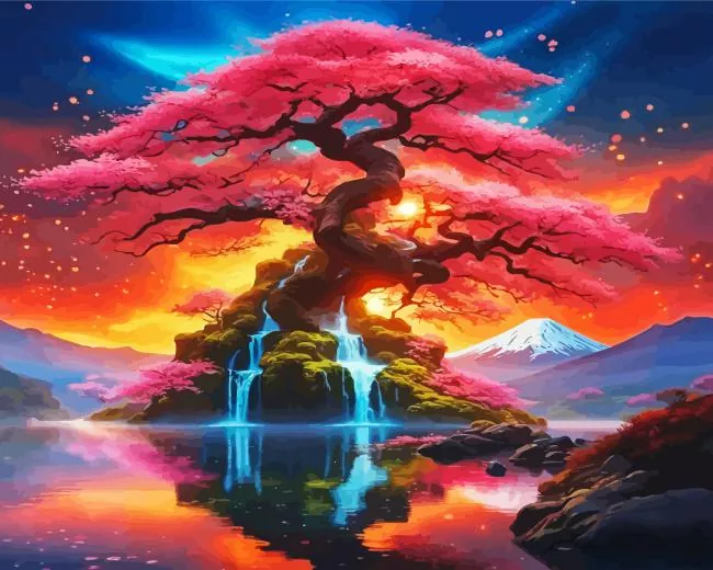 Tree Waterfall Diamond Painting Tree Waterfall Diamond Painting